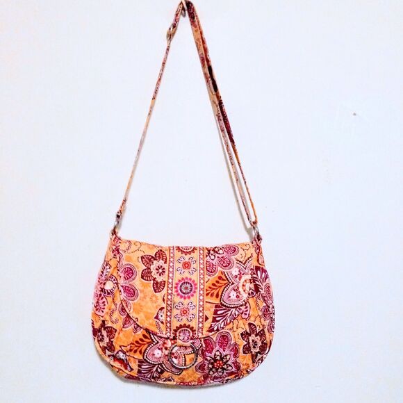 Vera Bradley Saddle Up Crossbody Bag-Bali Gold-Retired Pattern-Magnetic Closure - Picture 2 of 11